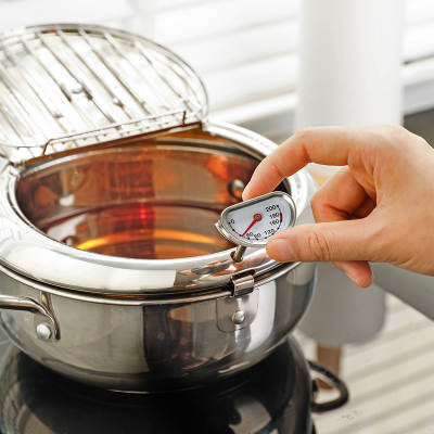 304 Stainless Steel Fryer Household Small Fryer Induction Cooker Gas Hot Pot Japanese Tempura Soup Pot Cross Border