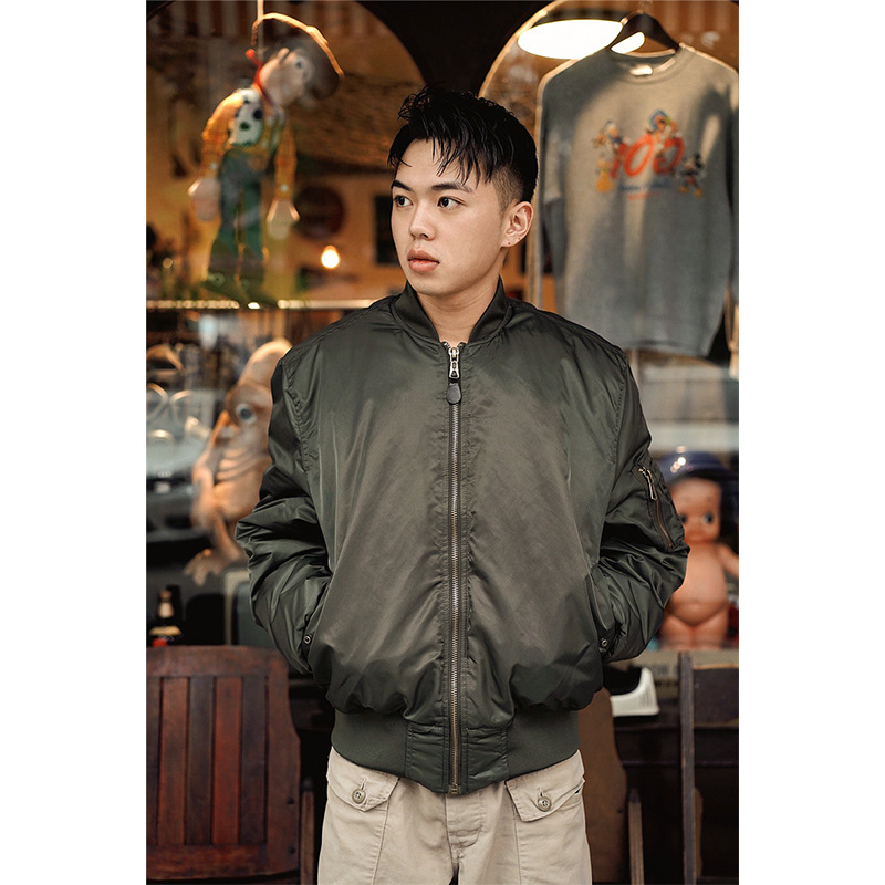 Norman Longmei military uniform classic MA1 autumn and winter thickened jacket pilot jacket Air Force men's fashion baseball uniform