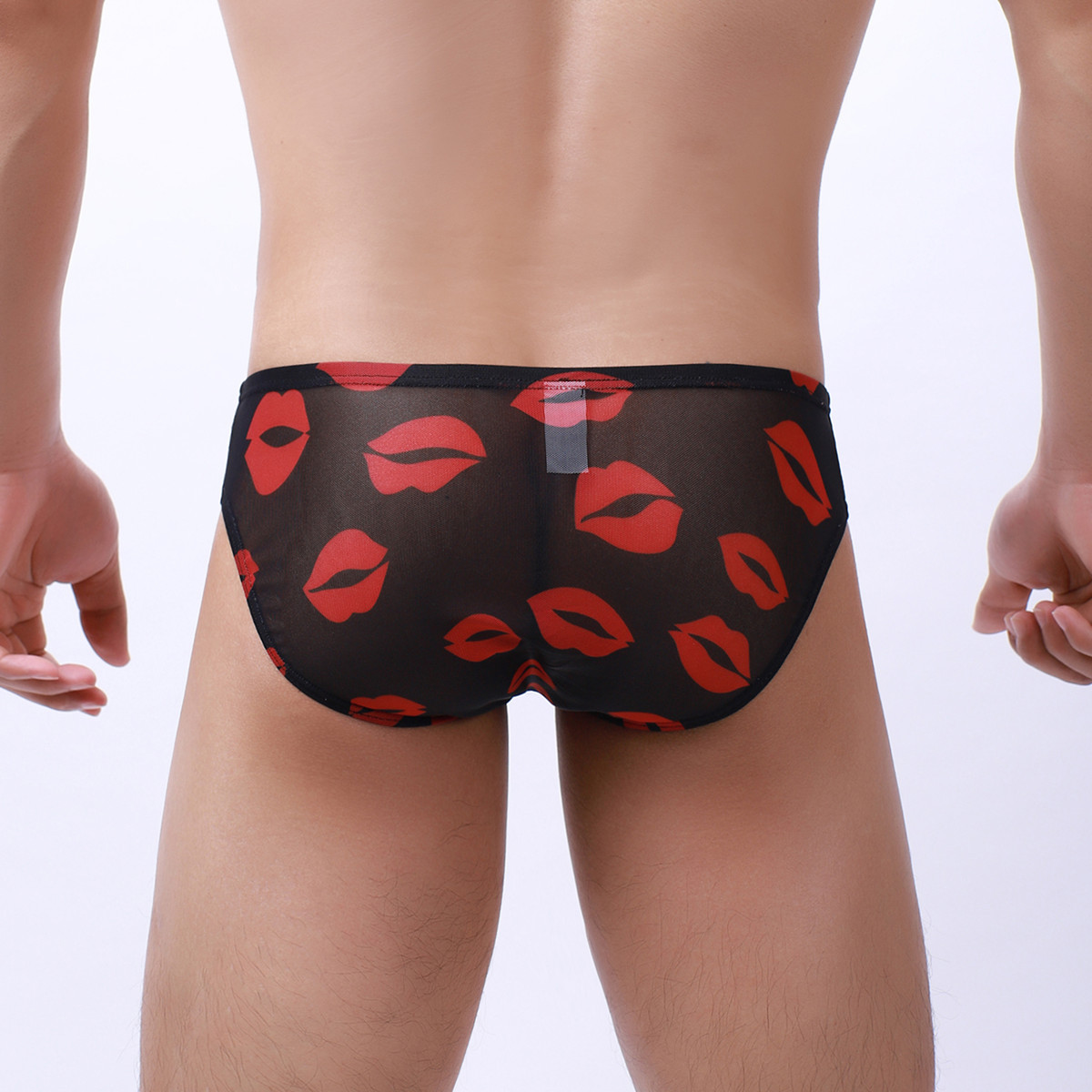 Men's mesh lip briefs quick-drying low waist sexy translucent thin youth underwear a generation of hair