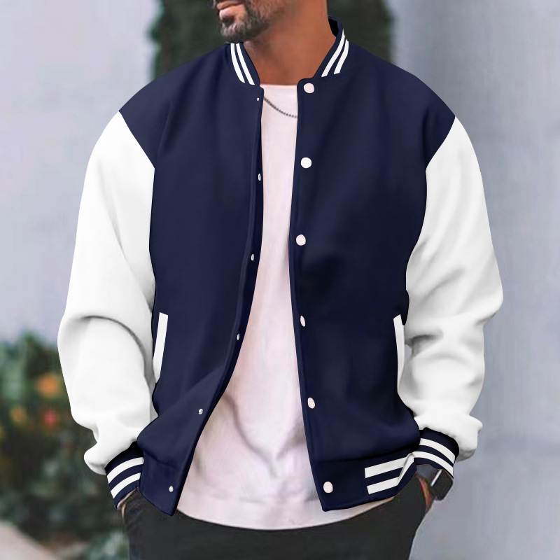 Cross-Border Men's autumn and winter baseball jacket trendy sweater casual versatile men's loose jacket youth cardigan