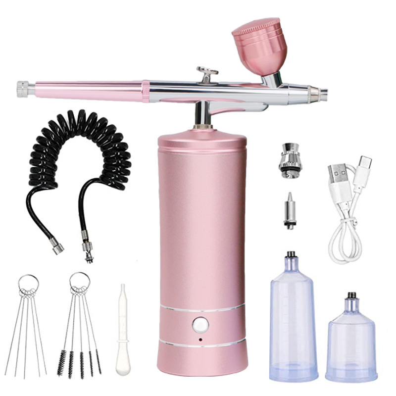 Amazon color painting nail painting spray gun air pump all-in-one machine set portable electric spray pen high pressure oxygen injector wholesale