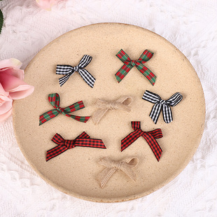 Net Red Wind small fresh plaid ribbon diy hand tie bow festival decoration satin ribbon bow wholesale