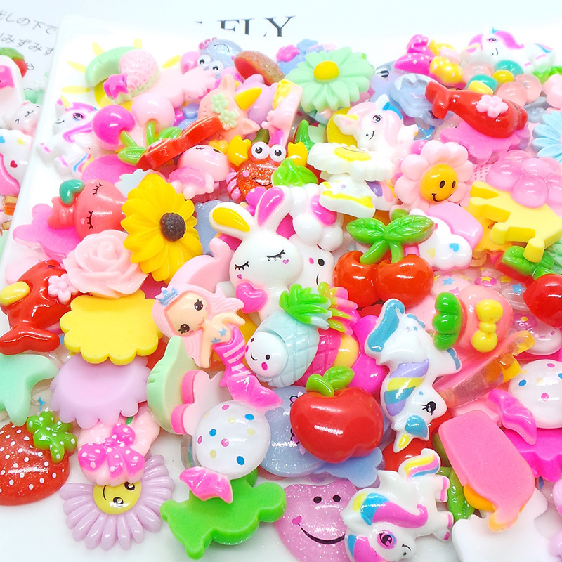 Rural beauty cartoon mixed resin jewelry accessories handmade diy hair accessories material cream glue mobile phone shell patch