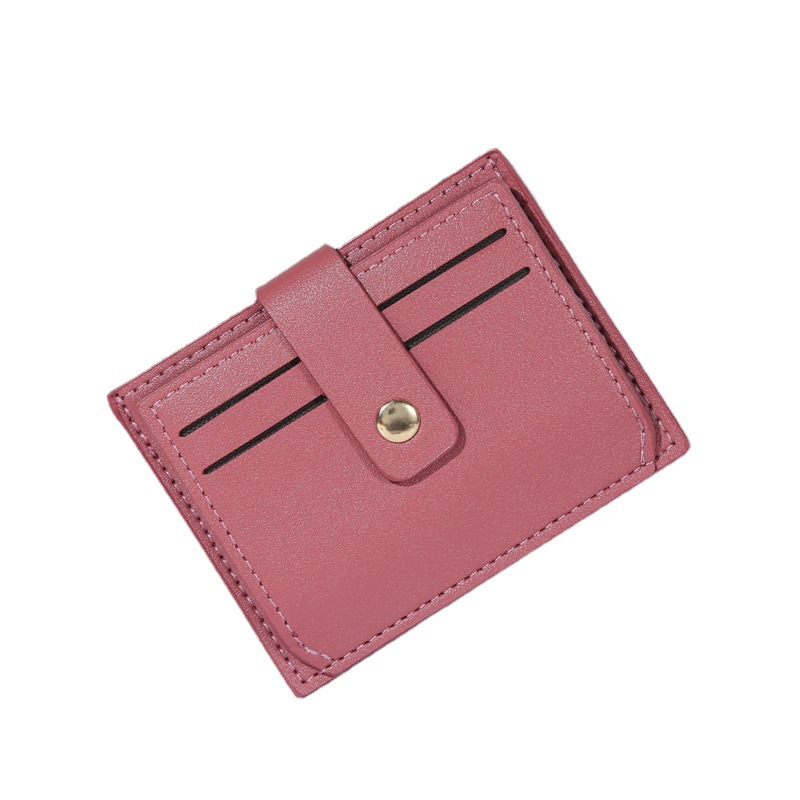 New Bag Card Bag PU Leather Women's Simple Fashion Classic Solid Color Drawstring Snap Coin Purse for Women ins