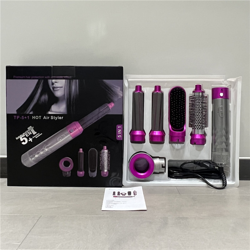 Cross-border new five-in-one hot air comb automatic hair curler modeling multifunctional hair styling comb electric hair dryer