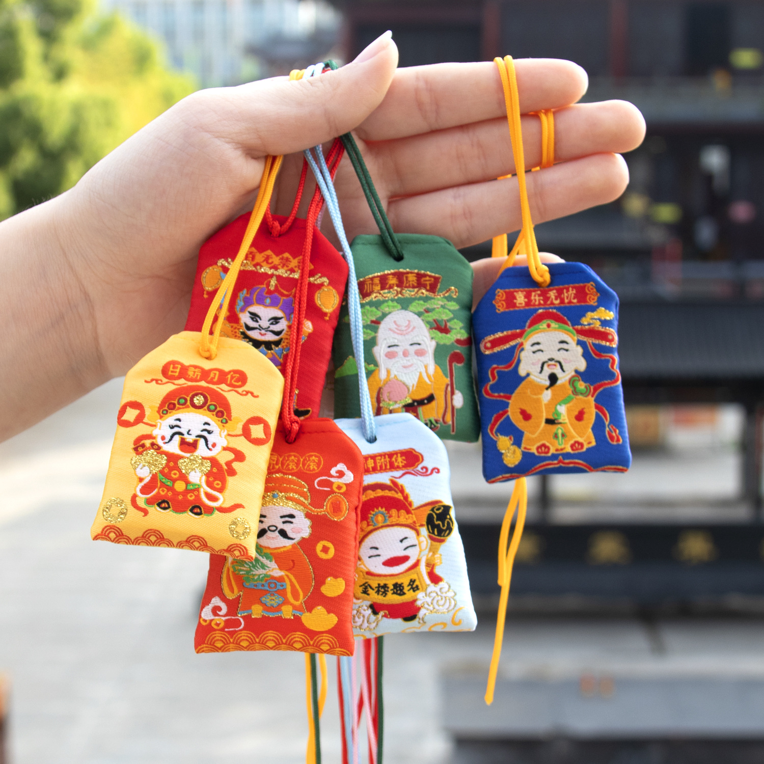 Putuo Mountain blessing sachet safety lucky bag amulet car pendant Scenic Area wish multi-gold blessing healthy sachet