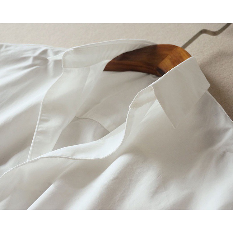 Vintage Hong Kong Style Short Sleeve Shirt Women's Summer New Style All-match White Shirt Loose Bat Sleeve Collar Top