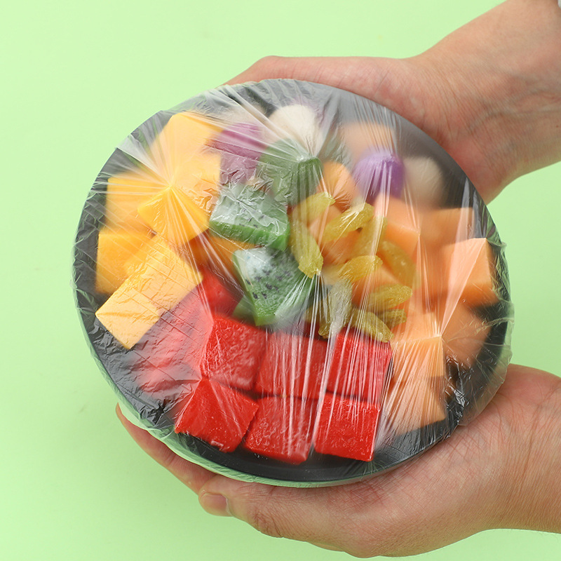 In stock thickened disposable plastic wrap cover for food household refrigerator plastic bowl cover wholesale food plastic wrap cover