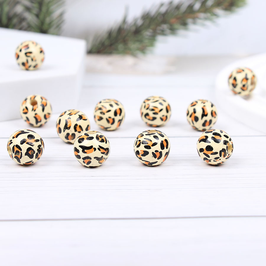 leopard wood beads milk cow wood beads zebra animal wood beads loose beads hemp rope tassel wood beads string diy accessories