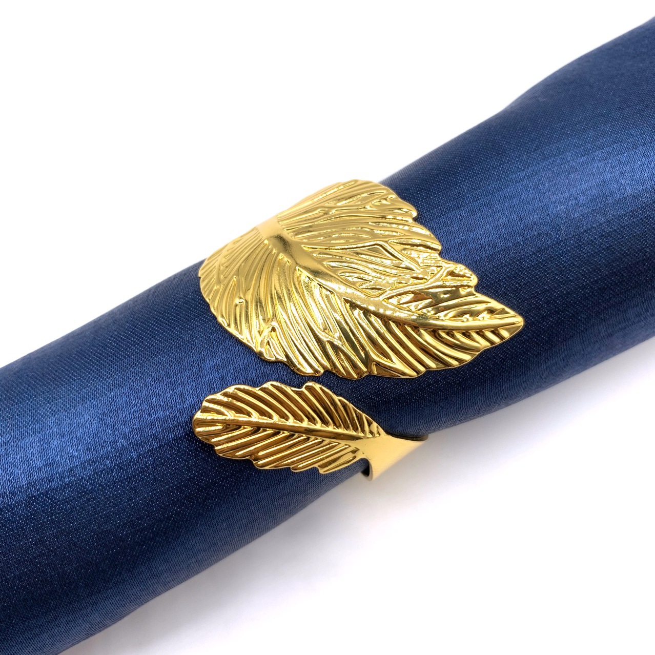 High-end hotel towel ring Golden Leaf napkin ring napkin ring metal napkin buckle mouth cloth ring wholesale
