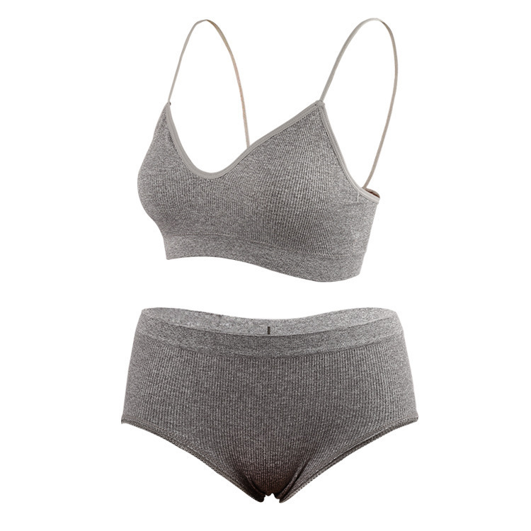 Thread Oxygen Girls' Sports Underwear Cotton Breathable Comfortable Shockproof Yoga Women's Bra Set Women