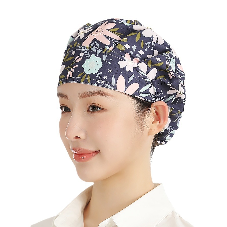 Kitchen Hat Women Cooking and Stir-frying Anti-oil Smoke Anti-hair Chef Hat Dust-proof Hygiene Work Hat Nurse