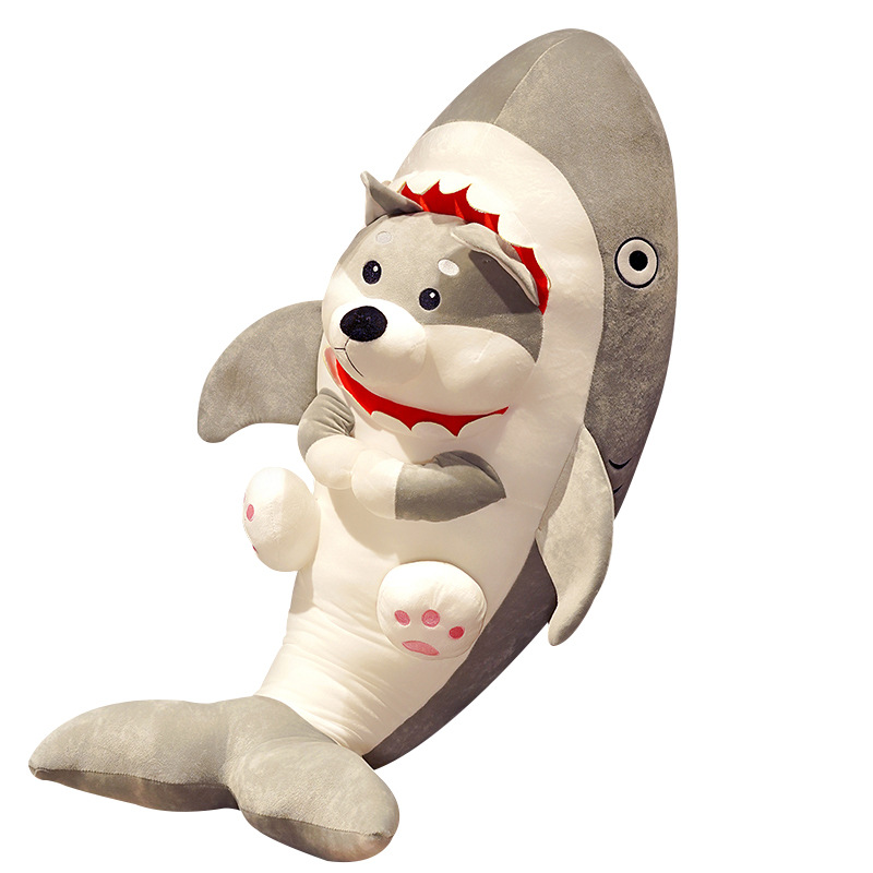 Tiktok Net red cute shark cat doll plush toy pillow shark dog doll for boys and girls funny gift