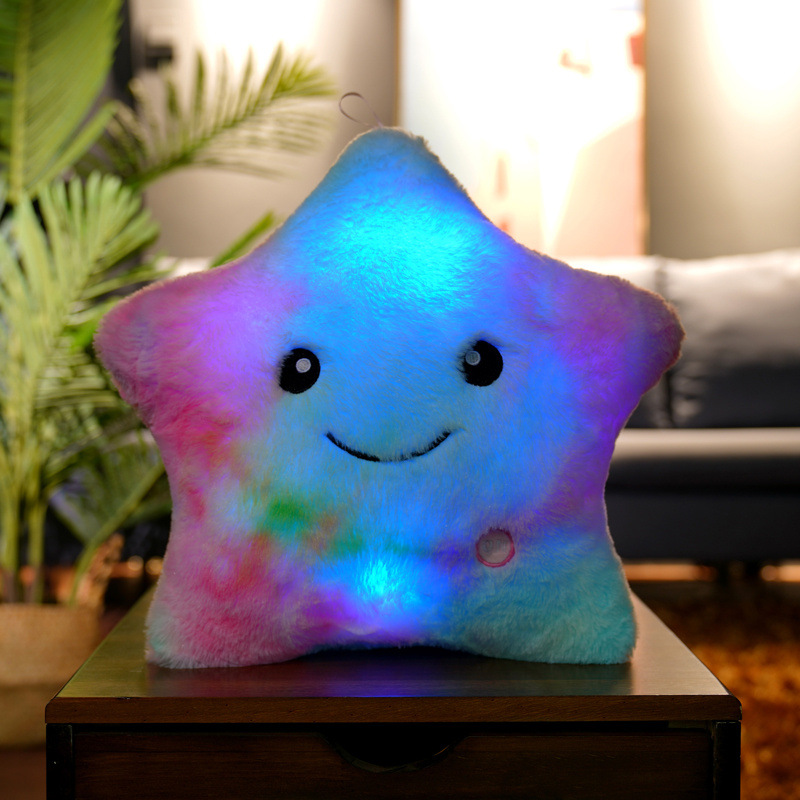 Cross-border Amazon AliExpress LED luminous toy five-pointed star love bear paw pillow birthday gift for women