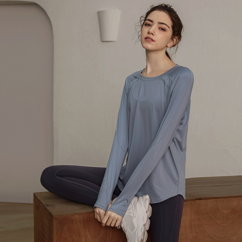 Loose Quick-drying Sports Top Women's Long-sleeved T-shirt Yoga Clothes Breathable Running Fitness Clothes Slimming Fitness Clothes
