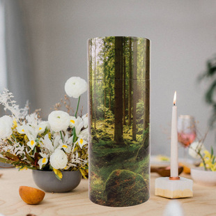 Cross-border spot direct supply cylindrical wooden paper tube biodegradable wooden pet memorial funeral urn