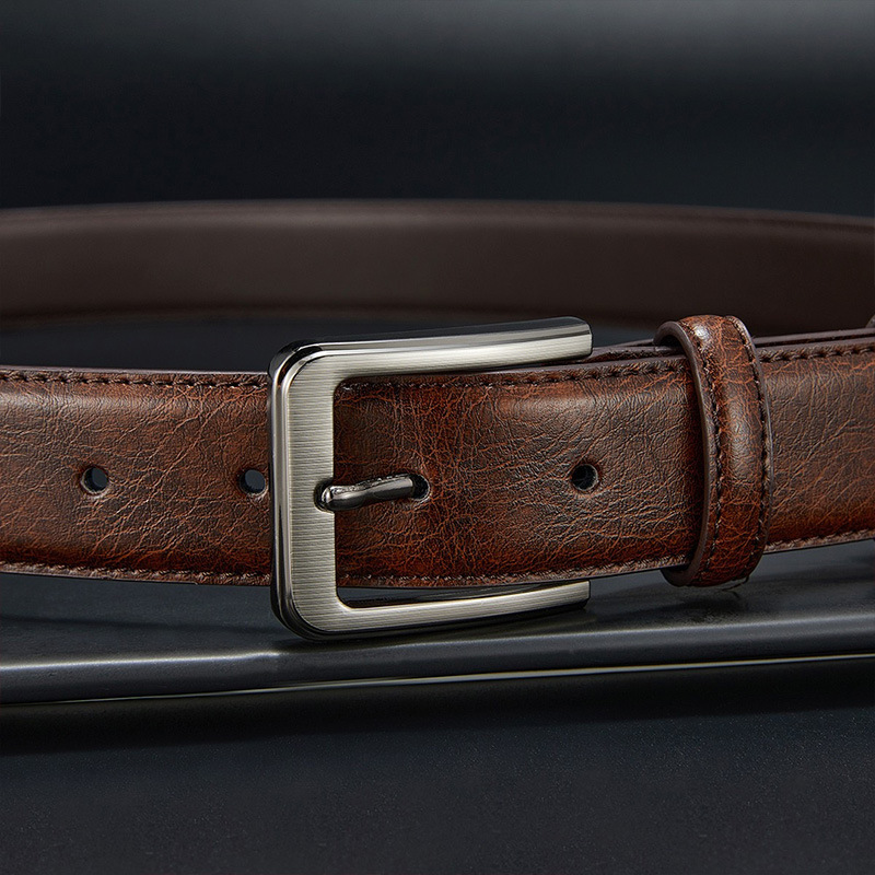 Cow leather belt men's leather pin buckle belt male Korean Tide pants pure authentic leisure business Joker