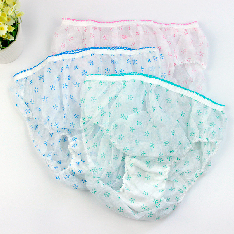 7 packs of disposable underwear for pregnant women, postpartum, postpartum and expectant women's underwear, travel supplies, solid color cotton crotch