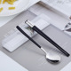 Alloy chopsticks silver black spoon