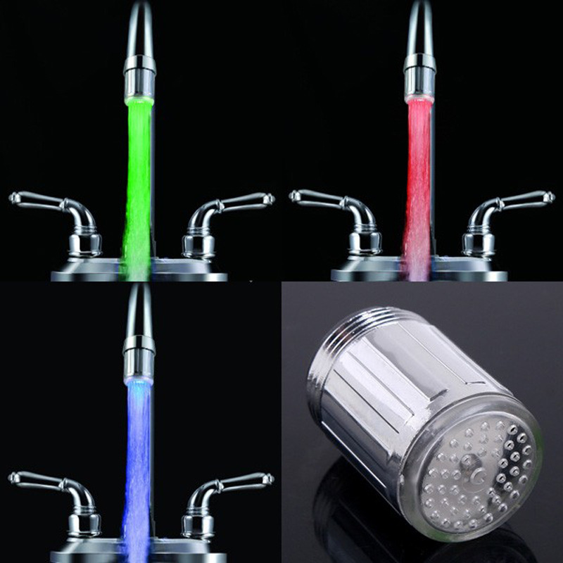 led faucet temperature control three-color colorful self-changing monochrome light-emitting chameleon headlights cross-border e-commerce explosions