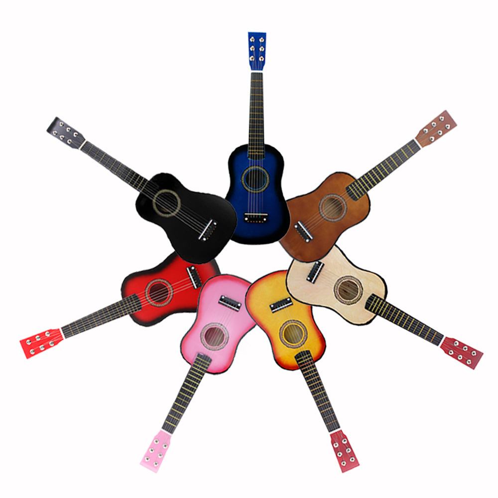 Wholesale 23 inch small guitar ukulele six string wooden small guitar children toy guitar beginner musical instrument