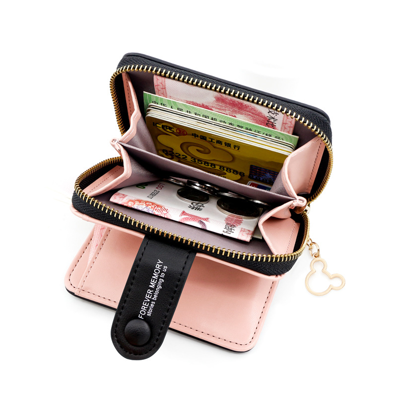 Personalized women's short zipper buckle wallet handbag coin purse love women's card bag manufacturers wholesale