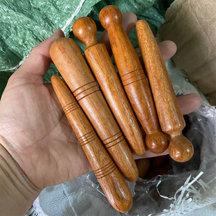 Red Pear round head fragrant wood round bead-shaped acupuncture point massage stick wooden beauty auxiliary tool massager mass processing