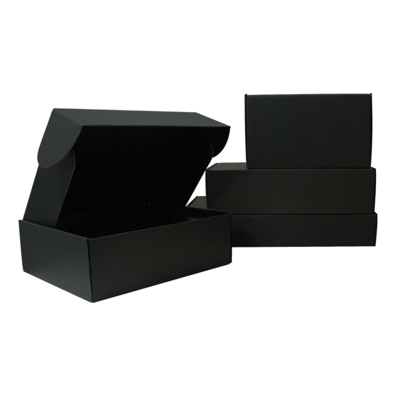 Wholesale black flying machine box spot corrugated paper packaging box small batch special hard Kraft paper carton double-sided printing