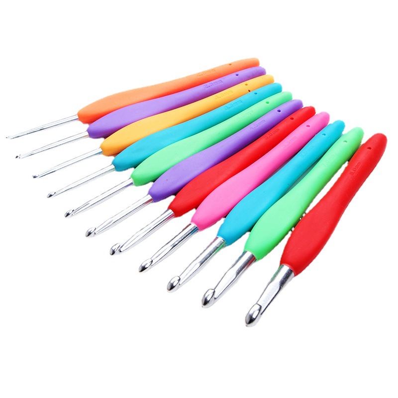 Single head crochet tools crochet soft handle color crochet candy color DIY hook