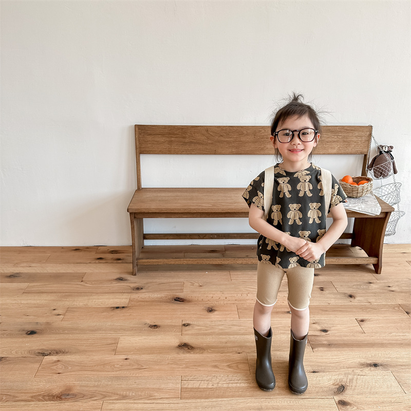 2023 Children's Wear Summer Children's Korean-style Short-sleeved Reactive Printed T-shirt Girls' Boys' Base Shirt 123267