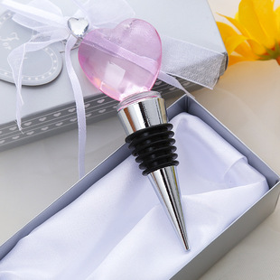 One-piece delivery pink heart-shaped crystal wine stopper wedding party gift crystal wine stopper cross-border direct supply