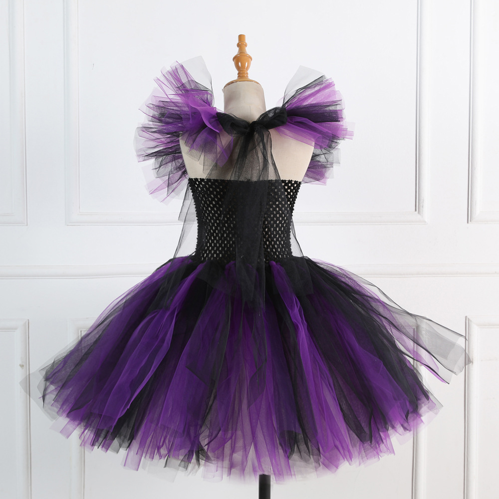 European and American Halloween Girl's Costume Girl's Coolie cosplay Performance Dress Suit Witch Hat Witch Broom