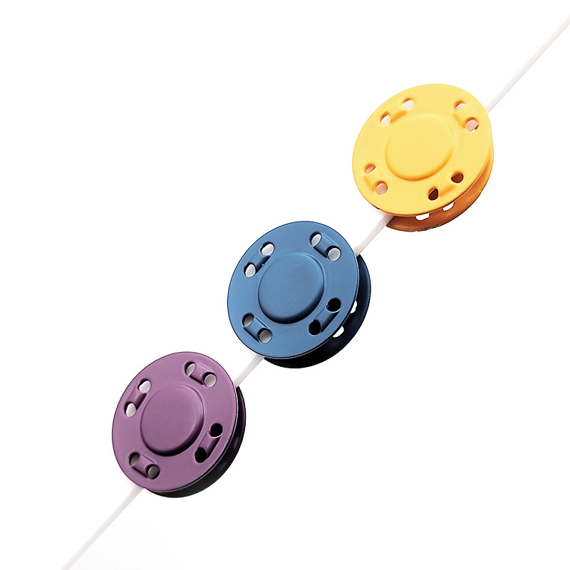 Colored metal concealed buckle magnet magnetic buckle invisible buckle eight-hole ultra-thin hand-stitched iron-absorbing magnetic button