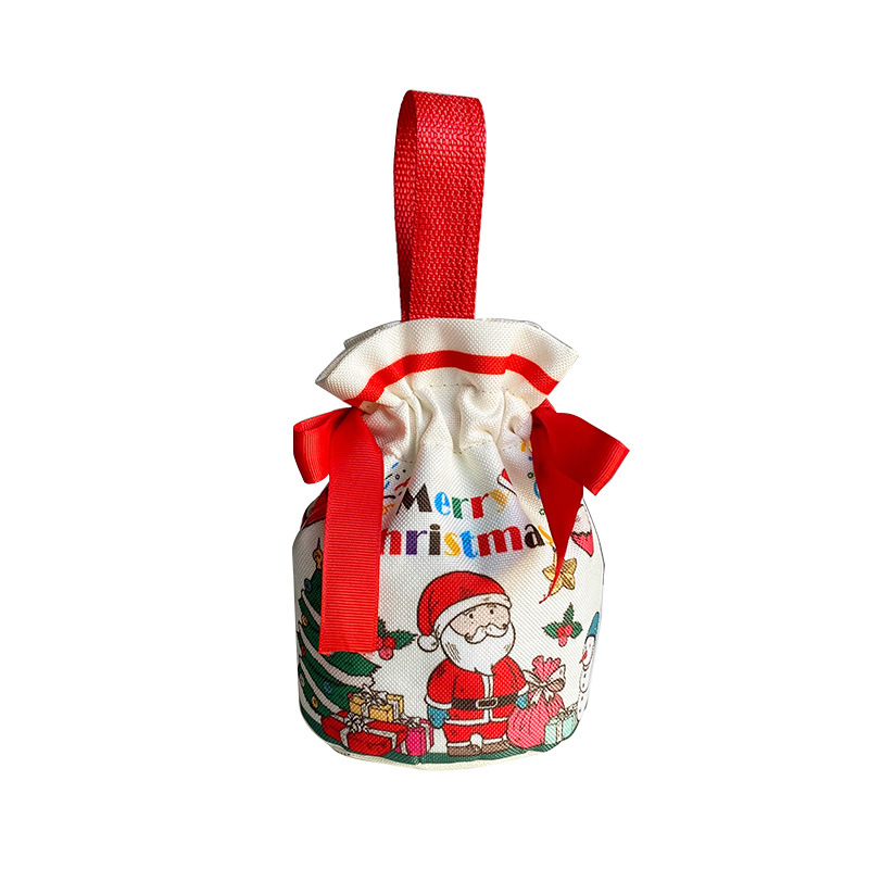 Portable Christmas storage bag canvas cute cloth bag gift bag wholesale holiday gift packaging Christmas Eve in stock