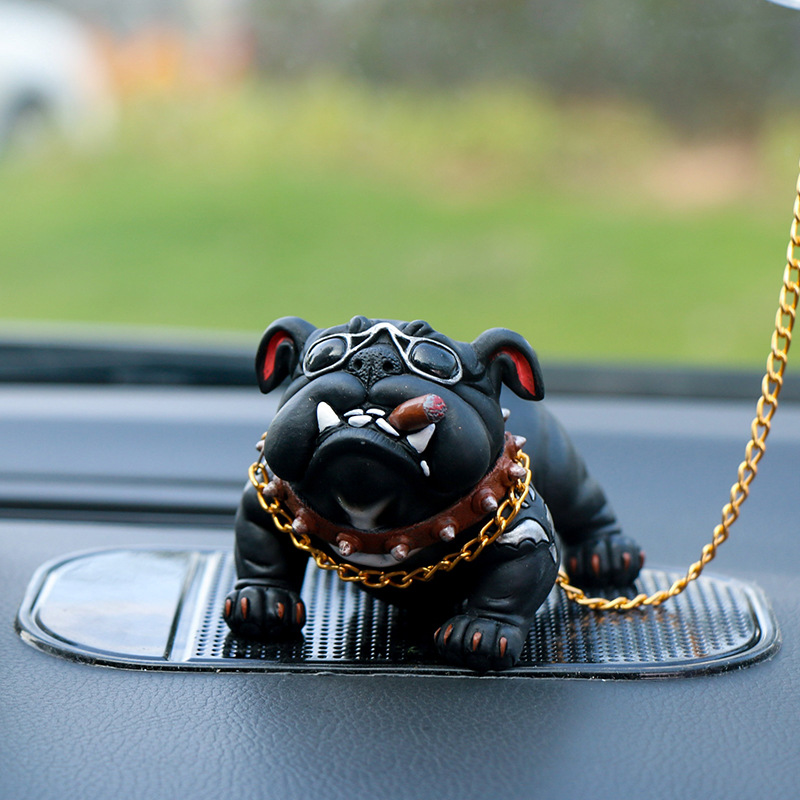Cross-border bully dog car car center console decorations social dog car ornaments resin crafts