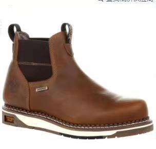 Cross-border Factory Foreign Trade Men's Martin Boots Round Head Flat Bottom Short Cylinder Elastic Large Size Boots 38-48 yards