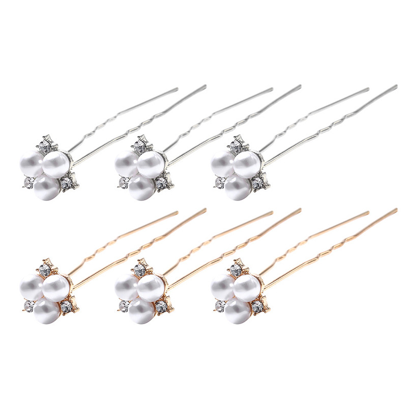 Antique Pearl Hair Needle Hair Fork Wedding Bride Rhinestone Hair Hairpin Wedding Accessories Simple Hair Accessories Headwear