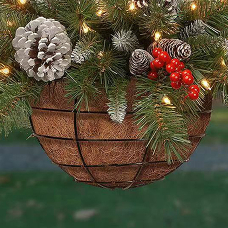 Cross Border Christmas Hanging Basket Wreath Independent Station Christmas Holiday Decorations Christmas Wreath Artificial Christmas Hanging Basket_voghion.com