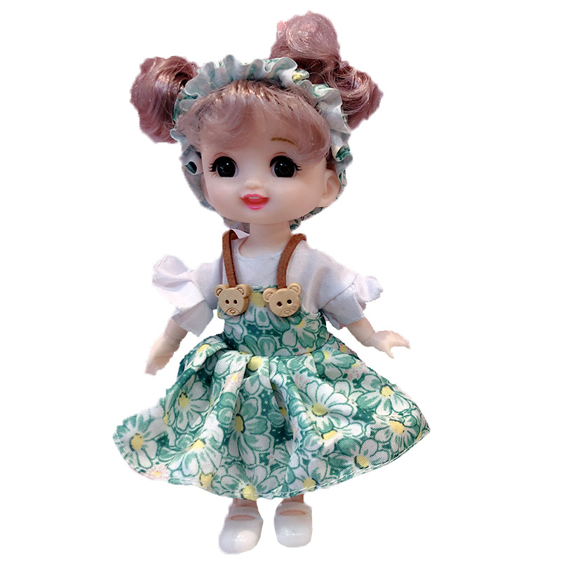 16cm8 points bjd Princess 6-inch dress doll Denim wedding dress ob11 clothes top shorts girl accessories