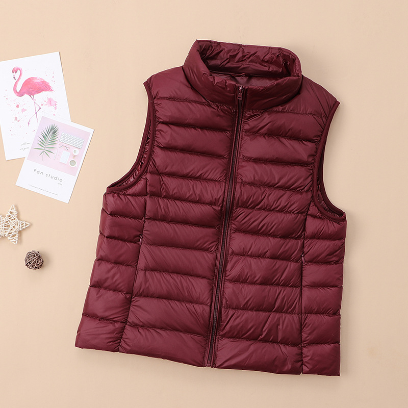Autumn and winter women's light down vest Korean version of the collar short slim vest waistcoat down coat manufacturers wholesale