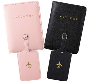 Dongguan factory passport couple black and white PU certificate storage bag leather passport holder passport holder