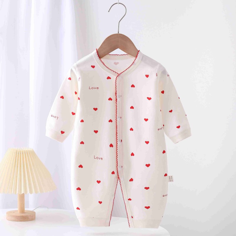 Spring pure cotton boneless baby conjoined Khai newborn baby boys and girls 0-1 year old baby Khai climbing suit