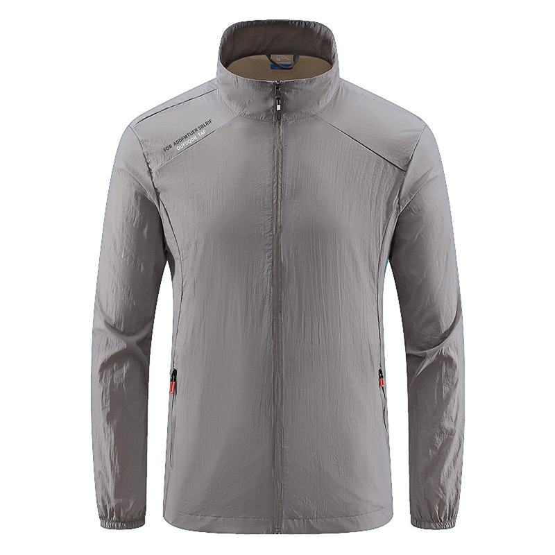 2023 Sun Protection Clothing Men's Summer Thin Ice Silk Breathable Coat plus size Fishing Quick-drying UV Protection Sun Protection Clothing