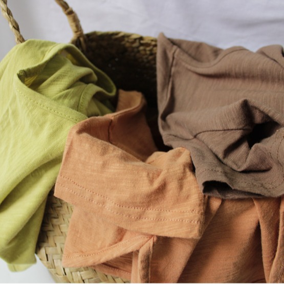 Solid Color Children's Base Shirt Korean Style Girls' T-shirt Class A Round Neck Loose Boys' Autumn Top Short Sleeve Cotton Hair