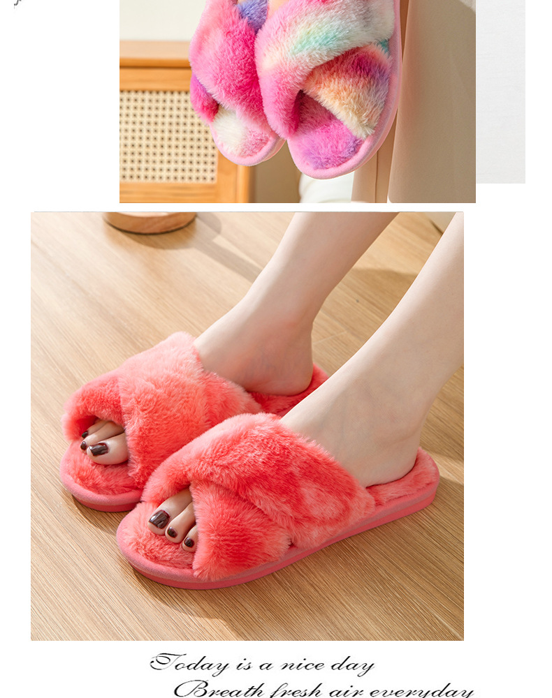  Cross-border Opening Mao Mao Winter Home Rendering Cross Women's Indoor Warm and Slip-resistant Mao Mao Mao Slippers_voghion.com