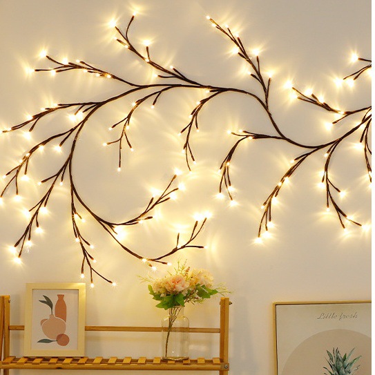 LED rattan lamp simulation tree branch lamp wall decoration lamp USB with remote control bendable shape USB color lamp wholesale