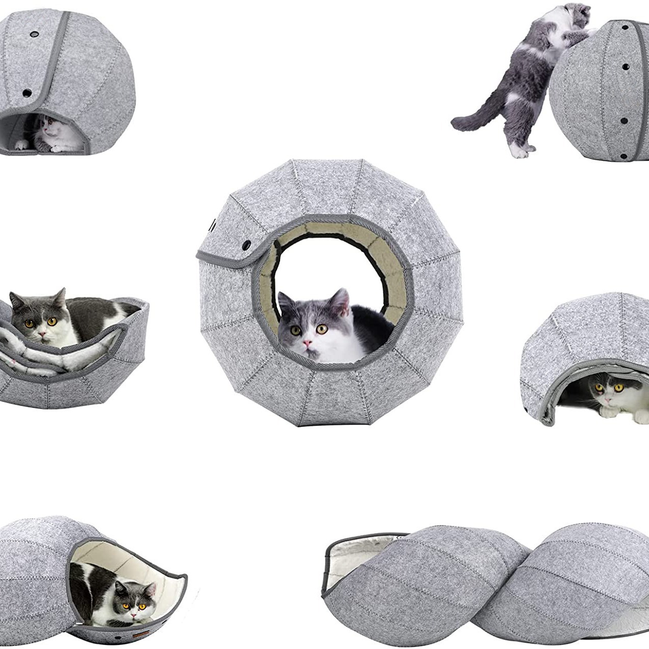 Foldable breathable pet bed cat kennel dog kennel cave tunnel semi-closed creative pet kennel cat mat cat and dog supplies