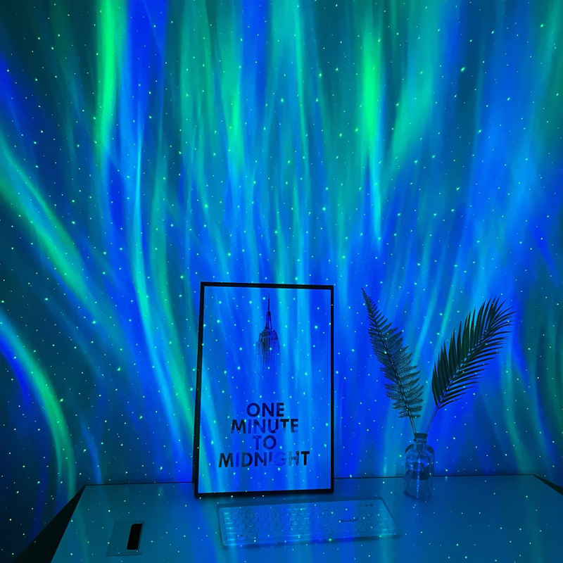 Cross-border Northern Lights Star Air Light Laser Star Projection Light Atmosphere Light Remote Control Night Light Water Ripple Light Night Light