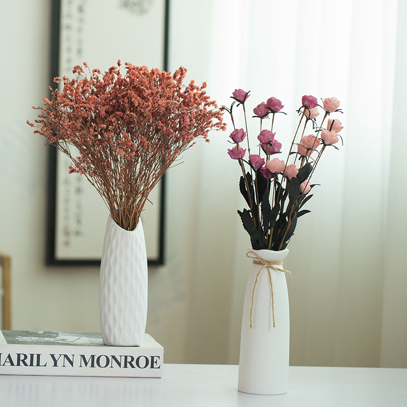 White ceramic vase hydroponic Nordic modern creative home living room table dried flower flower arrangement decorative ornaments wholesale