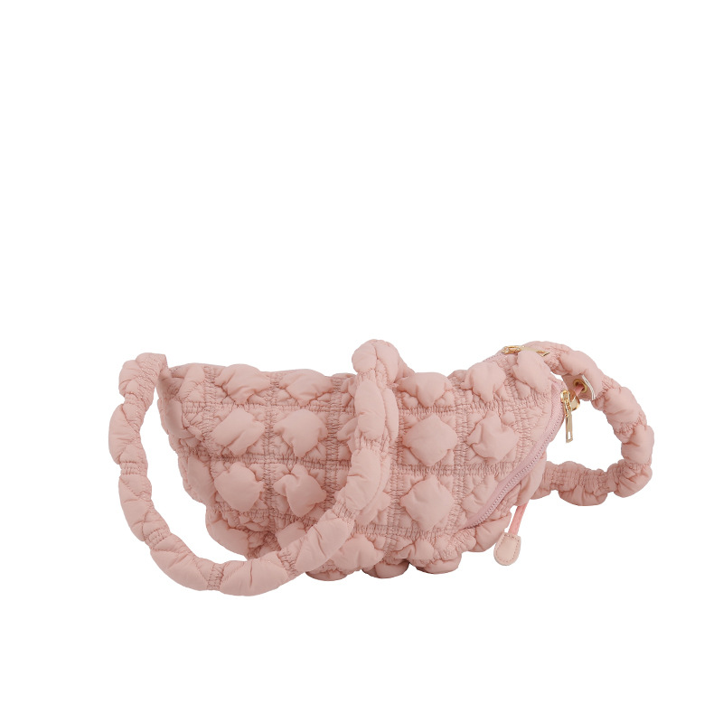 Borsa da donna Niche Bubble Borsa monospalla sottobraccio Borsa coreana in cotone Borsa a tracolla casual Borsa a nuvola plissettata_voghion.com